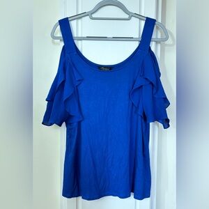 Thalia Sodi Royal Blue Cold Shoulder Top XXL